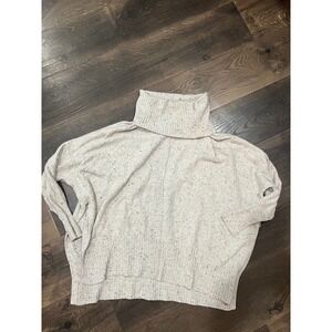 Kaisley Speckled Turtleneck Sweater Cozy Knit Dropped Shoulder Small
